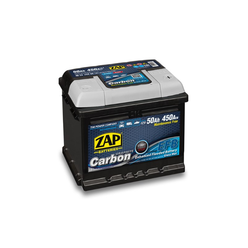 Akumulator ZAP Carbon EFB 12V 50Ah 450A P+ 55008