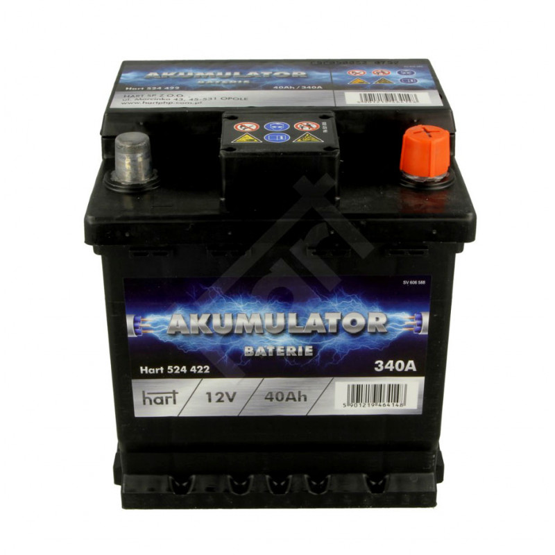 Akumulator Hart 12V 40Ah 340A P+ 524422