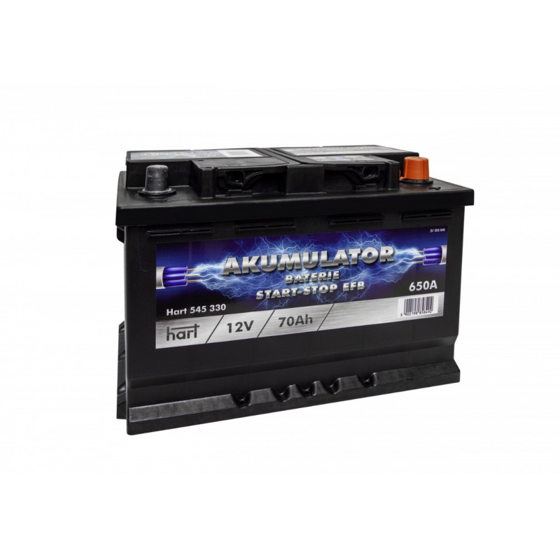 Akumulator Hart EFB 12V 70Ah 650A P+ 545330
