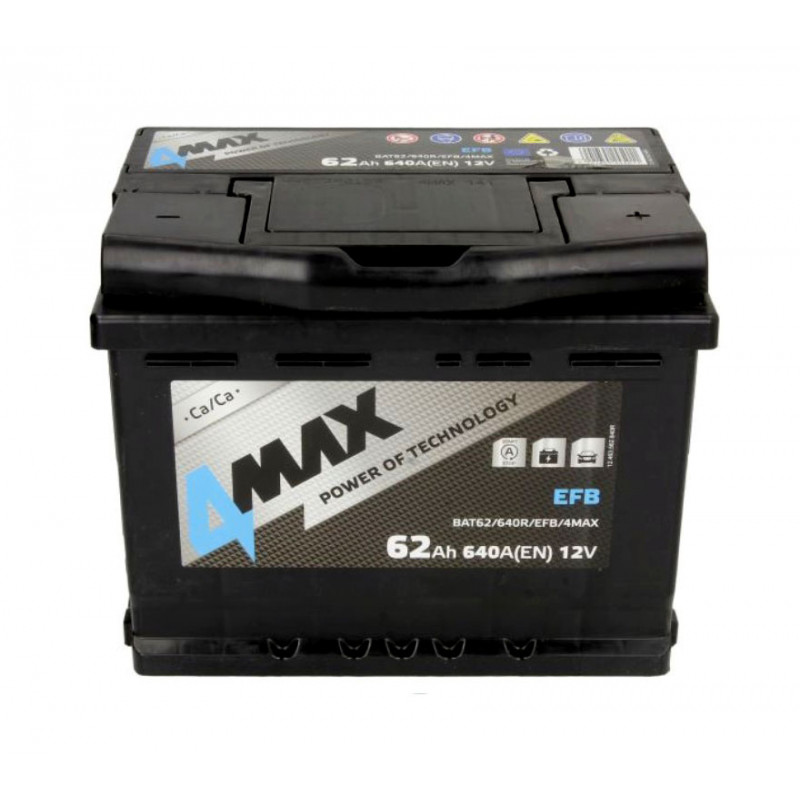 Akumulator 4Max EFB 12V 62Ah 640A P+ BAT62/640R/EFB/4MAX