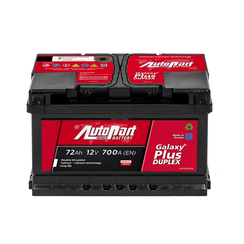 Akumulator Autopart Galaxy Plus Duplex 12V 72Ah 700A P+ 572-350