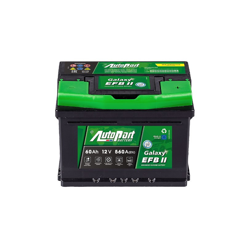 Akumulator Autopart Galaxy EFB II 12V 60Ah 560A P+ 560-282