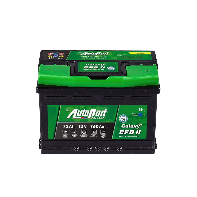 Akumulator Autopart Galaxy EFB II 12V 72Ah 760A P+ 572-382