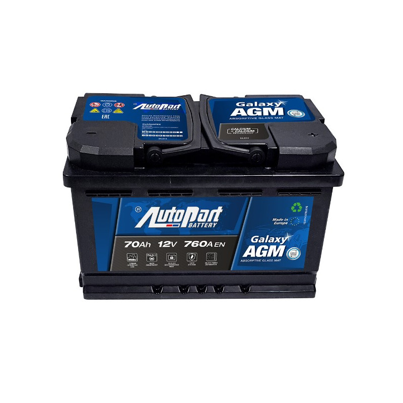 Akumulator Autopart Galaxy AGM 12V 70Ah 760A P+ 570-375
