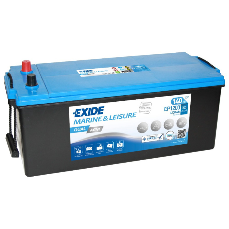 Akumulator Exide Marine&Leisure Dual AGM 12V 140Ah 700A L+ EP1200