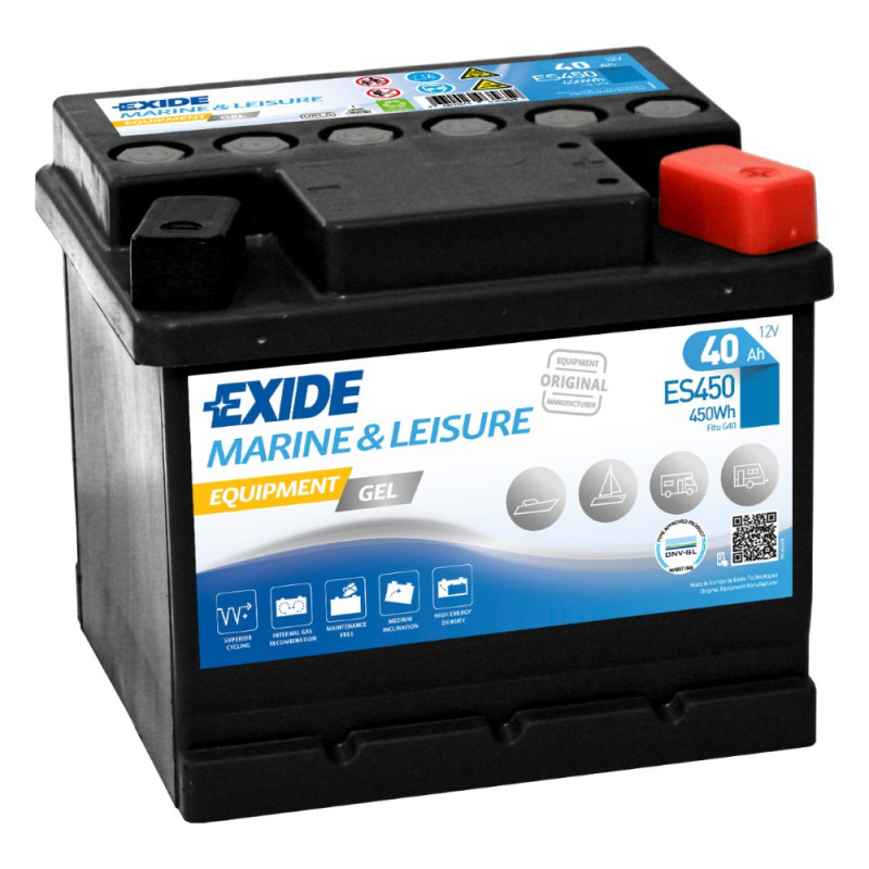 Akumulator Exide Marine&Leisure GEL 12V 40Ah 450Wh P+ ES450
