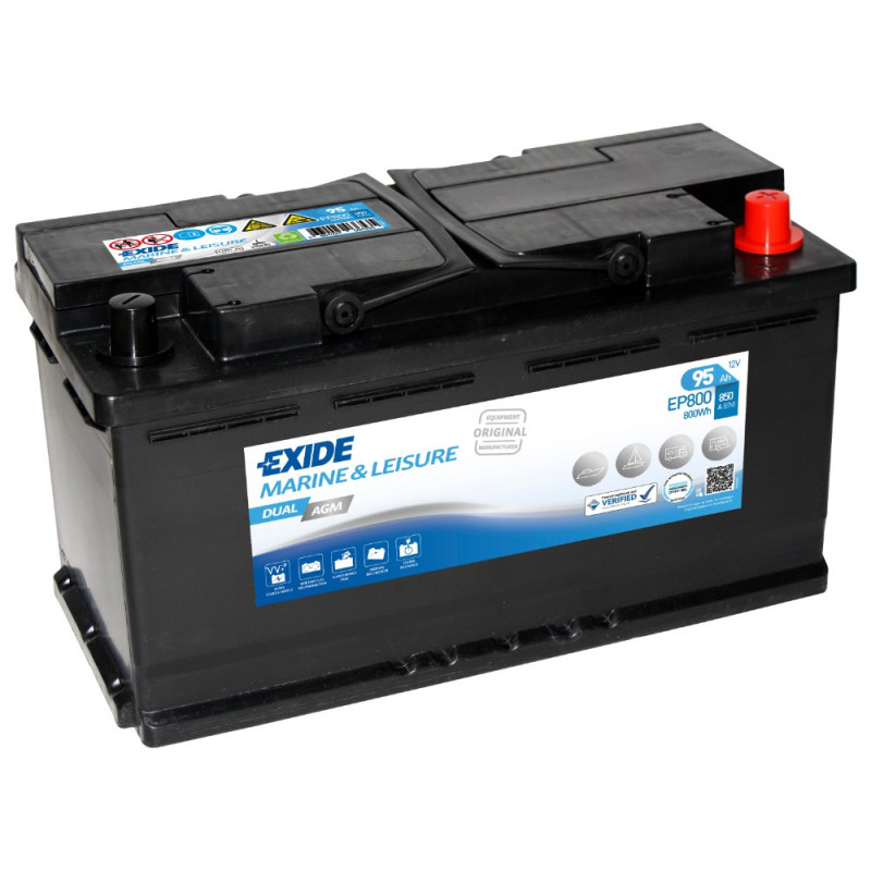 Akumulator Exide Marine&Leisure Dual AGM 12V 92Ah 850A P+ EP800