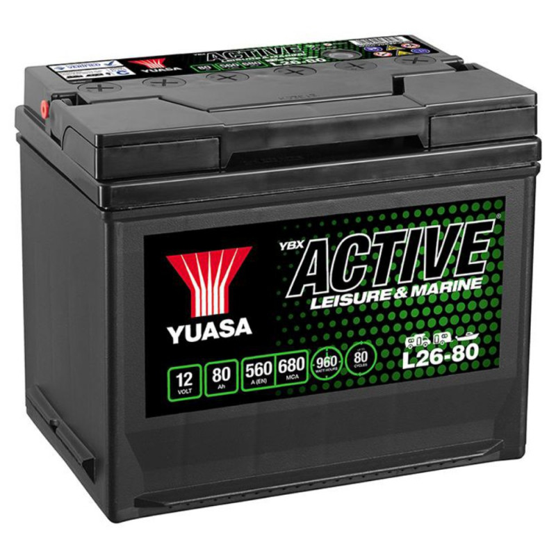 Akumulator Yuasa YBX Active Leisure & Marine 12V 80Ah 560A L+ L26-80