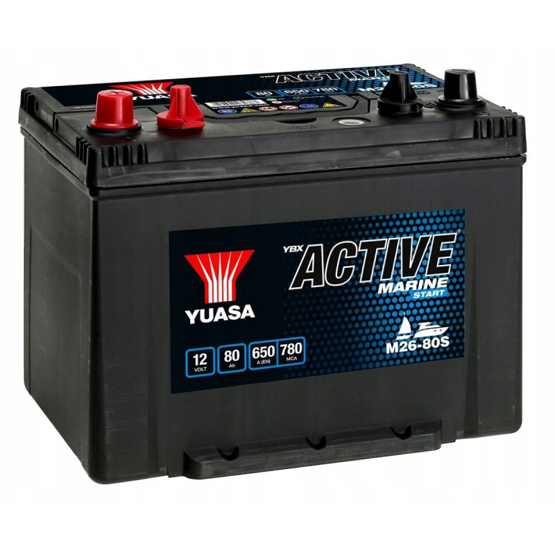 Akumulator Yuasa YBX Active Marine Start 12V 80Ah 650A L+ M26-80S
