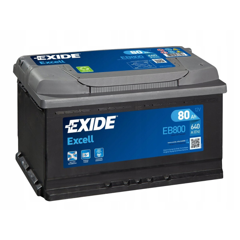 Akumulator Exide Excell 12V 80Ah 640A P+ EB800