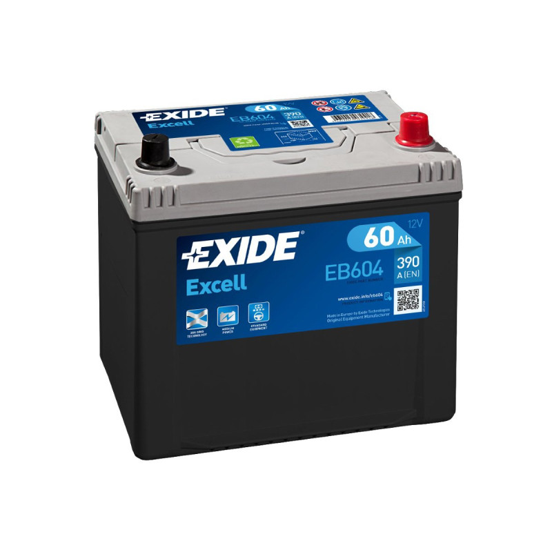 Akumulator Exide Excell 12V 60Ah 390A P+ EB604
