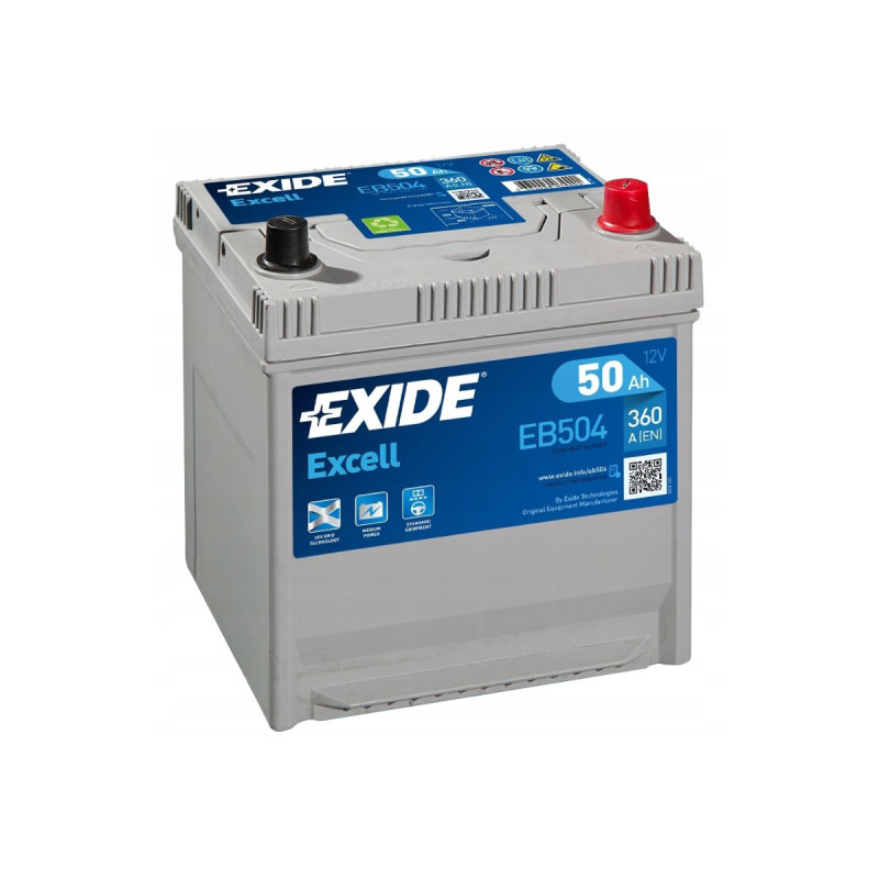 Akumulator Exide Excell 12V 50Ah 360A P+ EB504