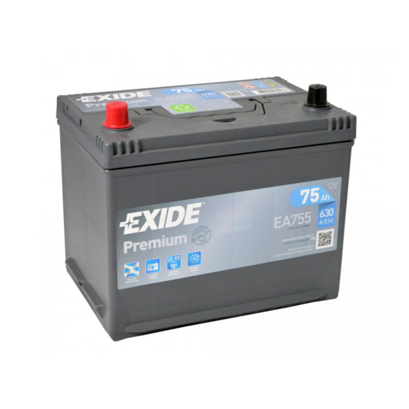 Akumulator Exide Premium 12V 75Ah 630A L+ EA755