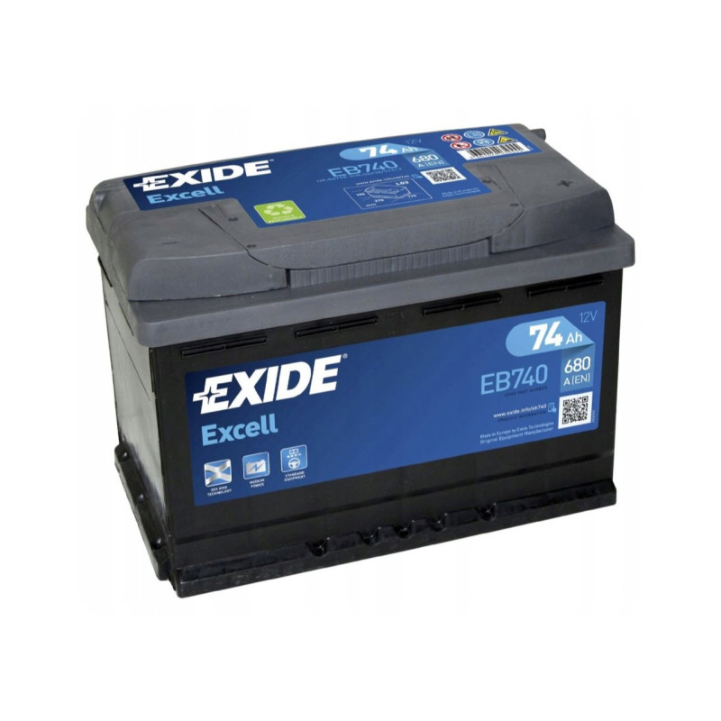 Akumulator Exide Excell 12V 74Ah 680A P+ EB740