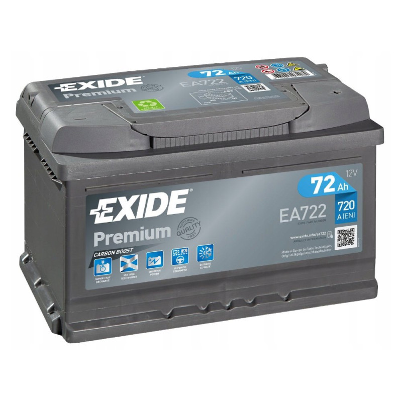 Akumulator Exide Premium 12V 72Ah 720A P+ EA722