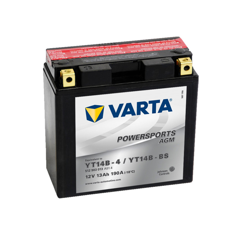Akumulator Varta Powersports AGM 12V 13Ah 190A L+ YT14B-BS YT14B-4