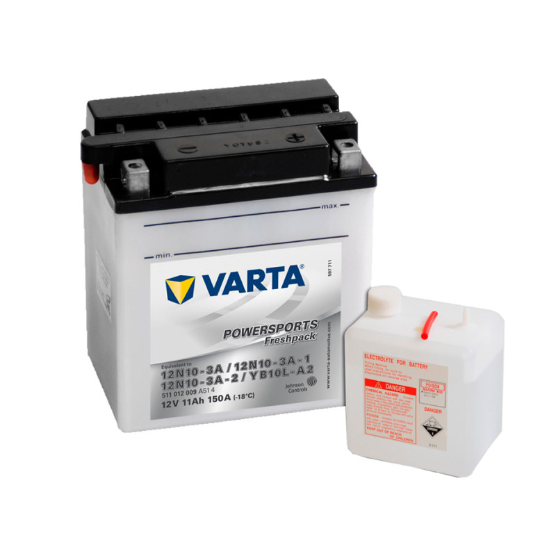 Akumulator Varta Powersports Freshpack 12V 11Ah 150A P+ 12N10-3A YB10L-A2
