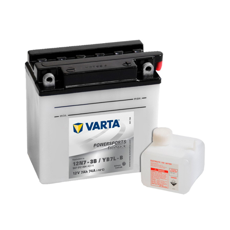Akumulator Varta Powersports Freshpack 12V 7Ah 74A P+ 12N7-3B YB7L-B