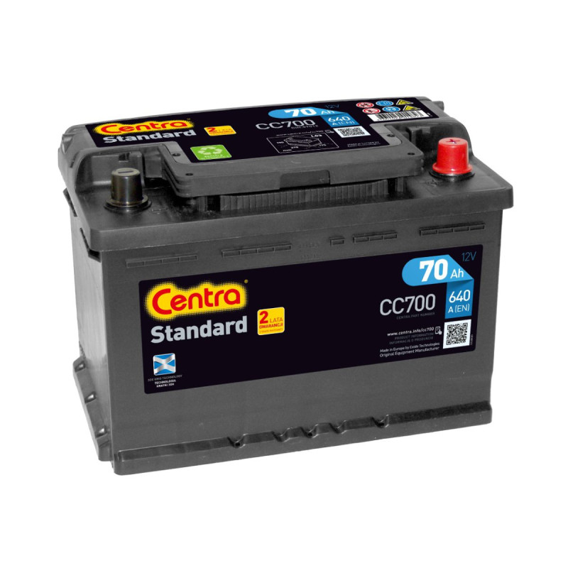 Akumulator Centra Standard 12V 70Ah 640A P+ CC700