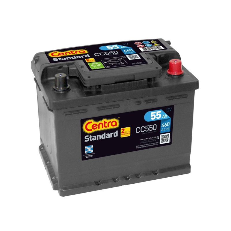Akumulator Centra Standard 12V 55Ah 460A P+ CC550