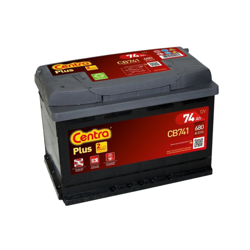 Akumulator Centra Plus 12V 74Ah 680A L+ CB741