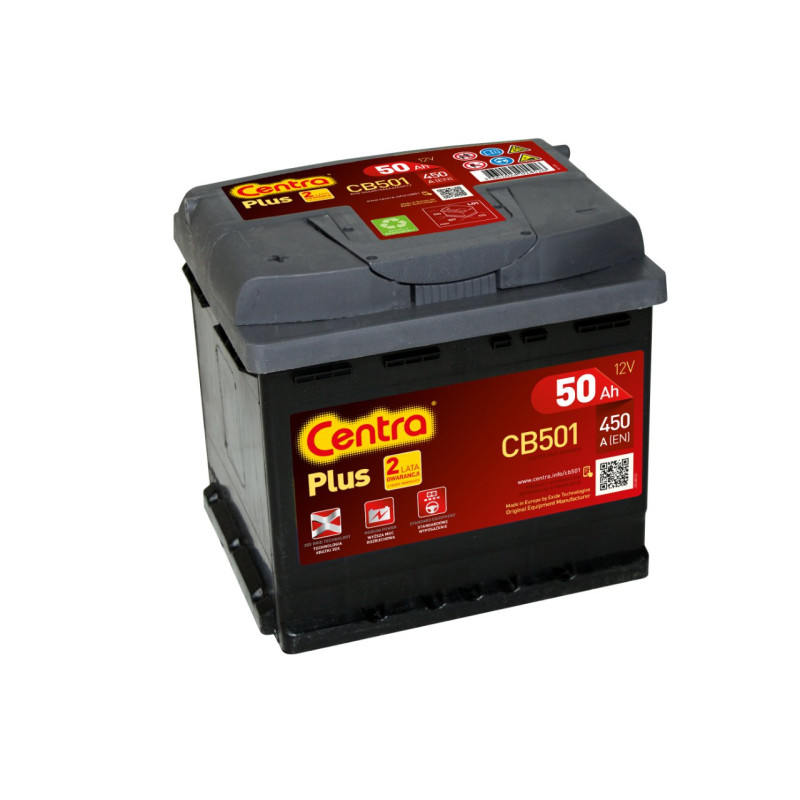 Akumulator Centra Plus 12V 50Ah 450A L+ CB501
