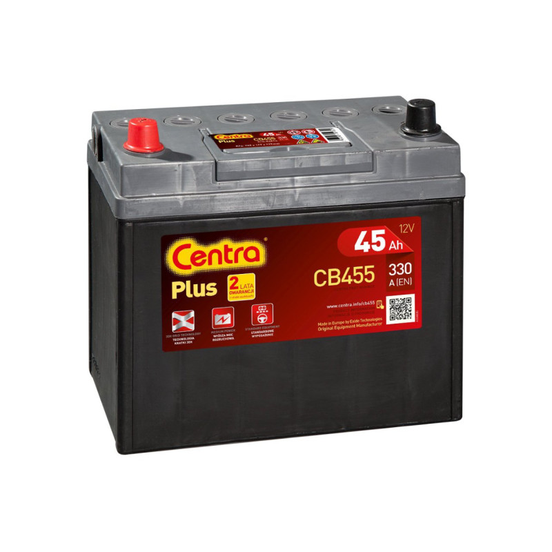 Akumulator Centra Plus 12V 45Ah 330A L+ CB455