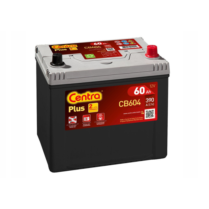 Akumulator Centra Plus 12V 60Ah 390A P+ CB604