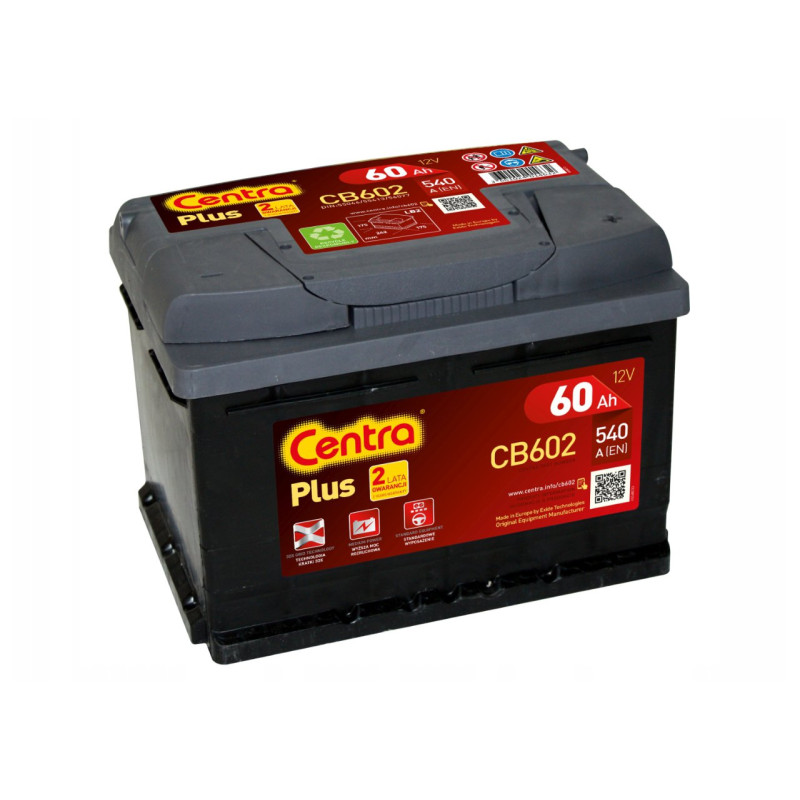 Akumulator Centra Plus 12V 60Ah 540A P+ CB602