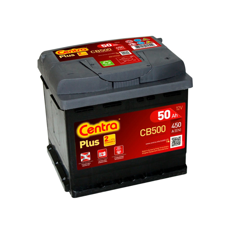 Akumulator Centra Plus 12V 50Ah 450A P+ CB500