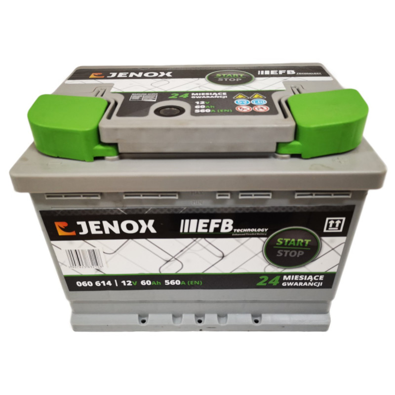 Akumulator Jenox EFB 12V 60Ah 560A P+ R060614S