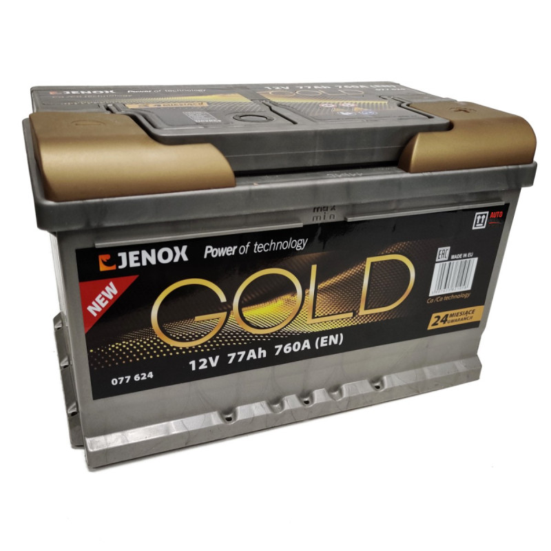 Akumulator Jenox Gold New 12V 77Ah 760A P+ 077624