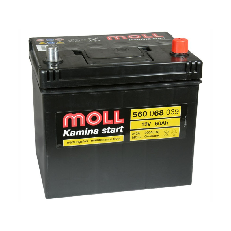 Akumulator Moll Kamina Start 12V 60Ah 390A P+ 56068