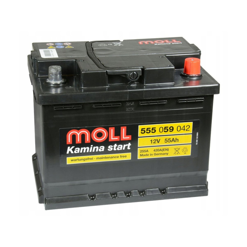 Akumulator Moll Kamina Start 12V 55Ah 420A P+ 55559