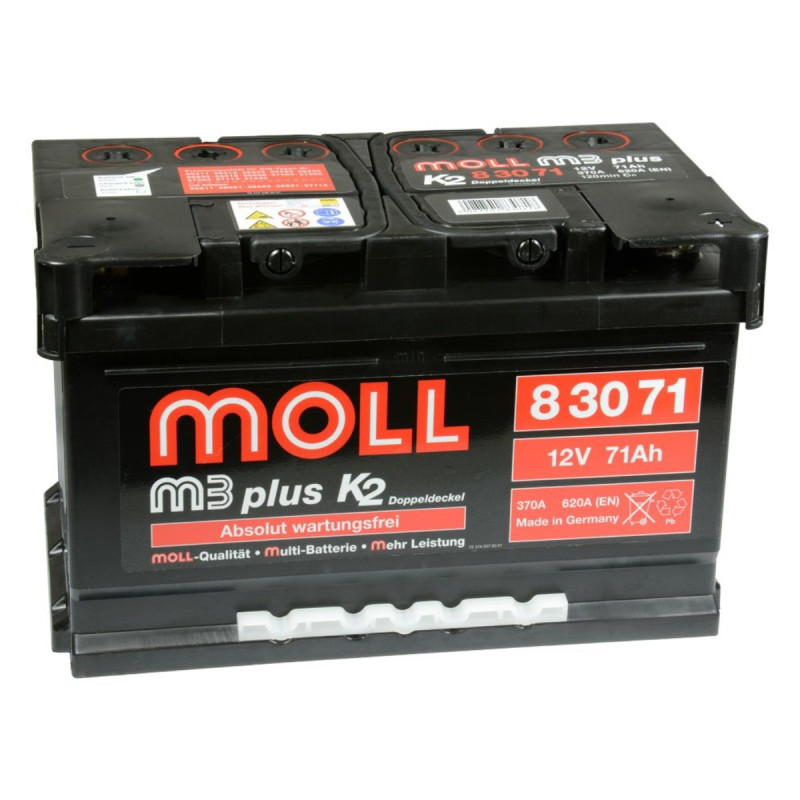 Akumulator Moll M3 Plus K2 Double Lid 12V 71Ah 620A P+ 83071