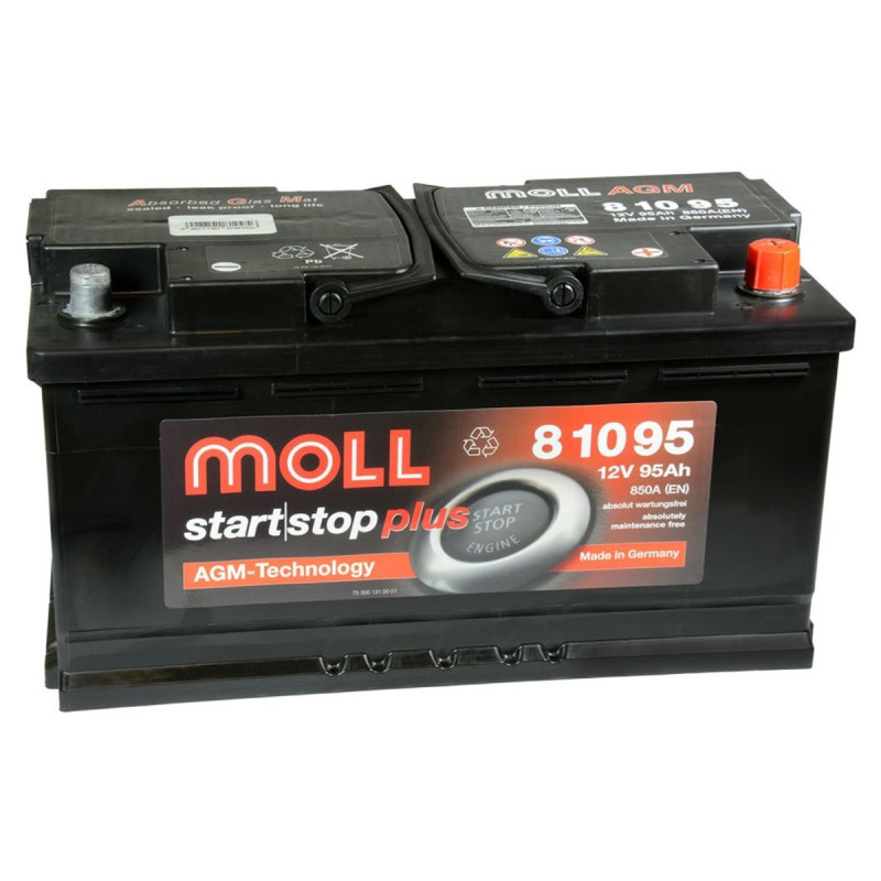 Akumulator Moll AGM Plus 12V 95Ah 850A P+ 81095