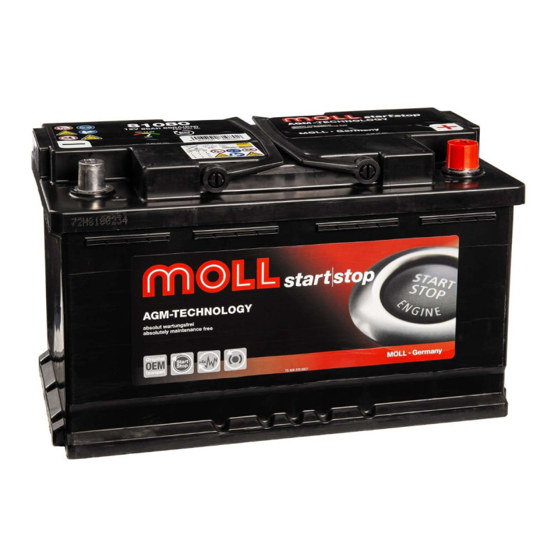 Akumulator Moll AGM 12V 80Ah 800A P+ 81080