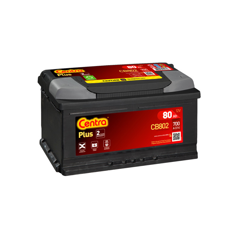 Akumulator Centra Plus 12V 80Ah 700A P+ CB802