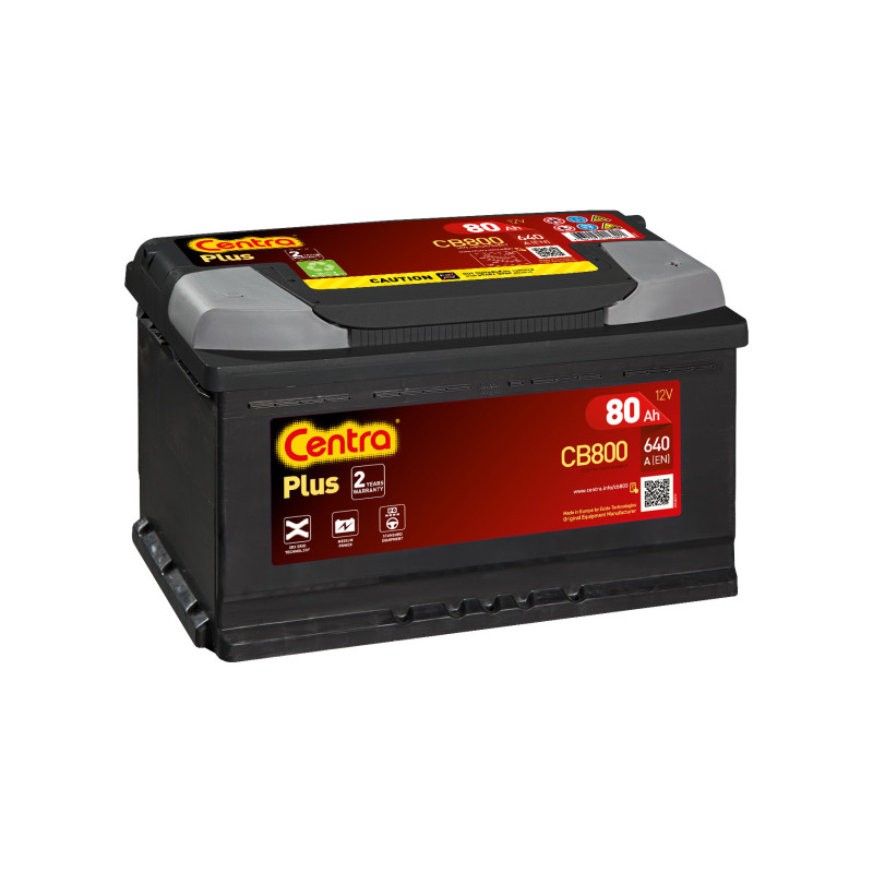 Akumulator Centra Plus 12V 80Ah 640A P+ CB800