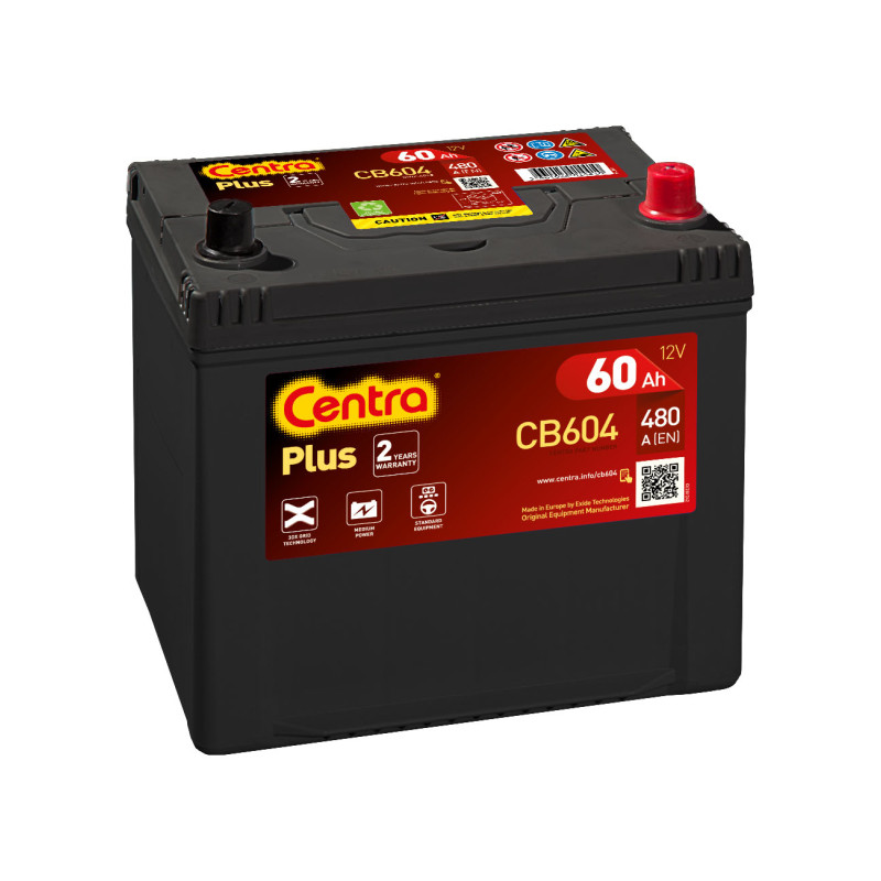 Akumulator Centra Plus 12V 60Ah 390A P+ CB604