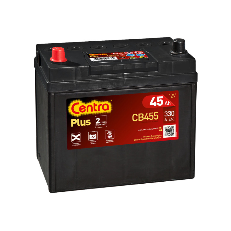 Akumulator Centra Plus 12V 45Ah 330A L+ CB455