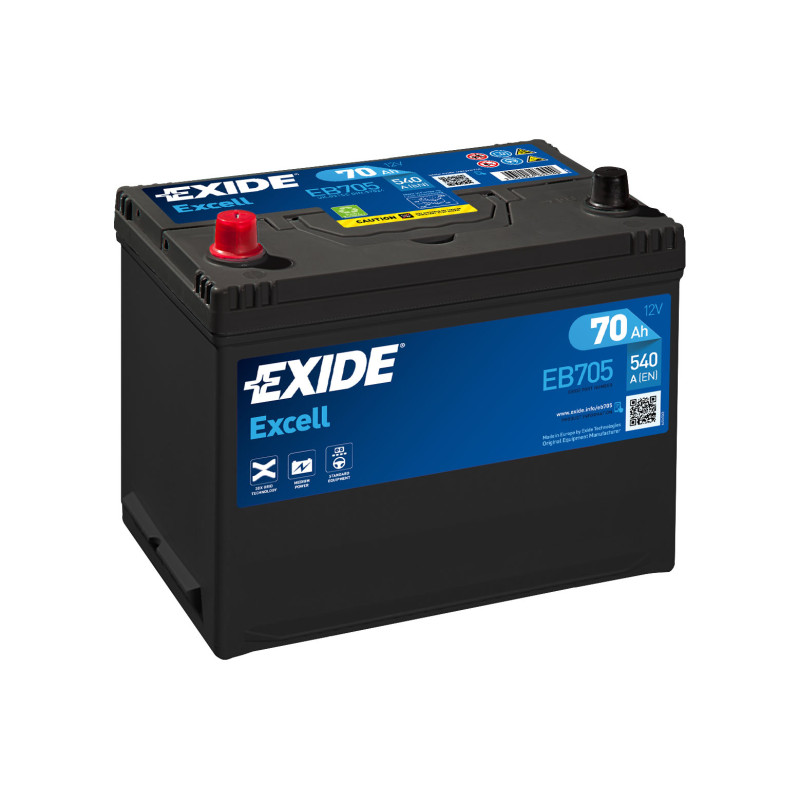 Akumulator Exide Excell 12V 70Ah 540A L+ EB705