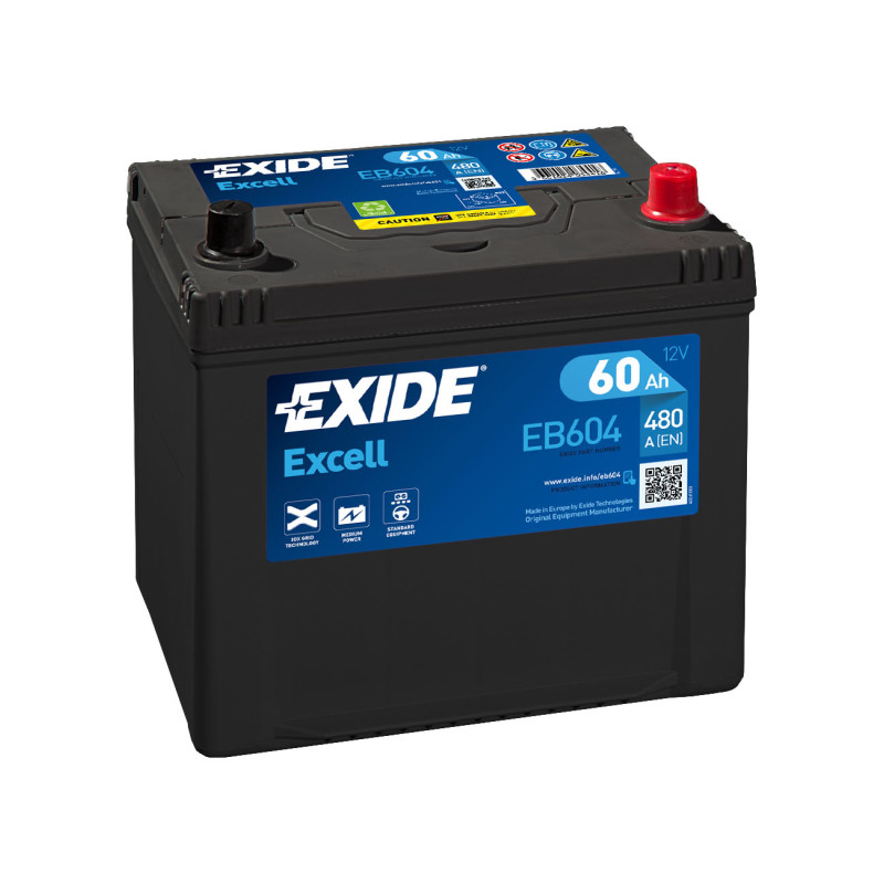 Akumulator Exide Excell 12V 60Ah 390A P+ EB604