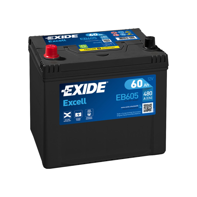 Akumulator Exide Excell 12V 60Ah 390A L+ EB605