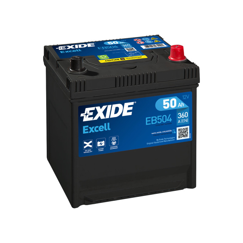 Akumulator Exide Excell 12V 50Ah 360A P+ EB504