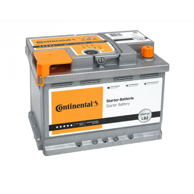 Akumulator Continental LB2 12V 60Ah 580A P+ 2800012020280